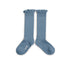 Collegien / Josephine Lace-Trim Ribbed Knee-high Socks - Bleu Azur